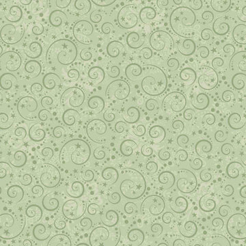 Nordic Holiday Village Light Sage Mini Swirls Fabric Yardage - quilt fabric for sewing and quilting projects