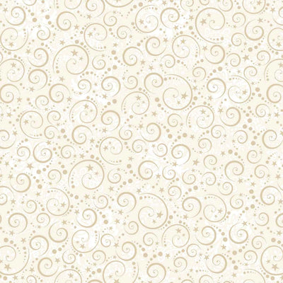 Nordic Holiday Village Cream Mini Swirls Fabric Yardage