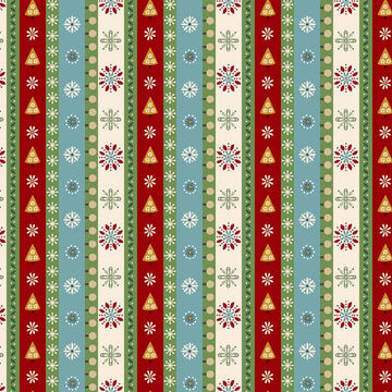 Nordic Holiday Village Ice Blue Mini Stripe Fabric Yardage - quilt fabric for sewing and quilting projects