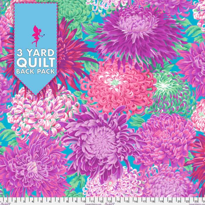 Japanese Chrysanthemum Magenta 108" Wide 3 Yard Quilt Back Pack