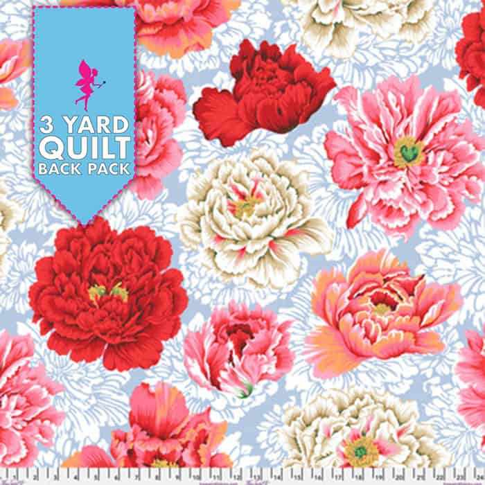 Brocade Peony Natural 108" Wide 3 Yard Quilt Back Pack