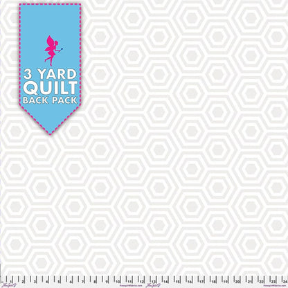 Hexy XL Snowfall 108" Wide 3 Yard Quilt Fabric Back Pack