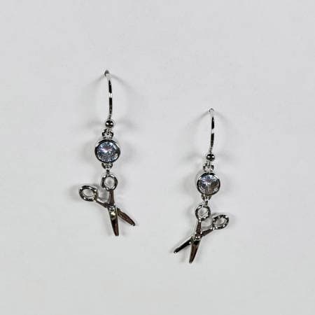 Silver Scissor Drop Earrings Product Photo