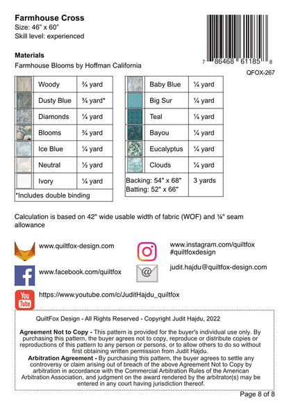 Farmhouse Cross Quilt Pattern - image 2 - quilting pattern with step-by-step instructions