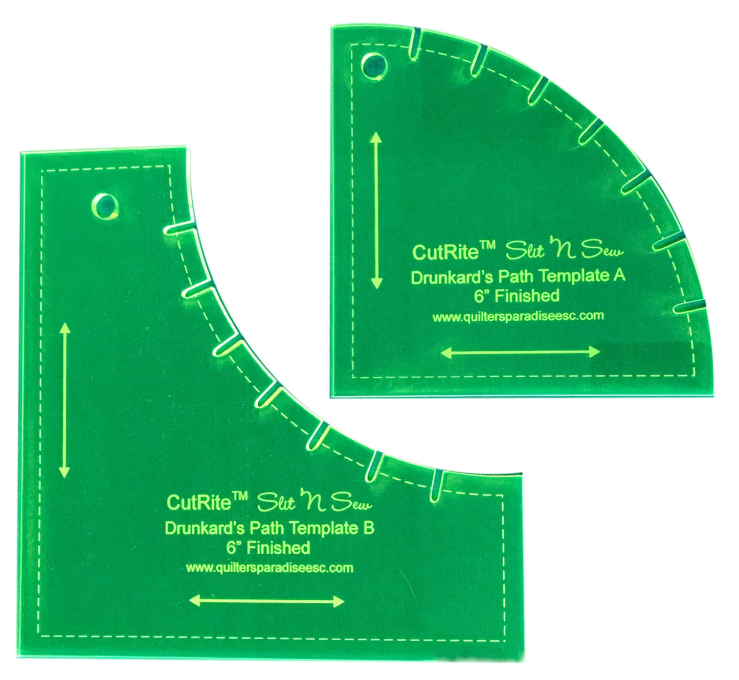 Slit N Sew Drunkards Path Template 6in Finished