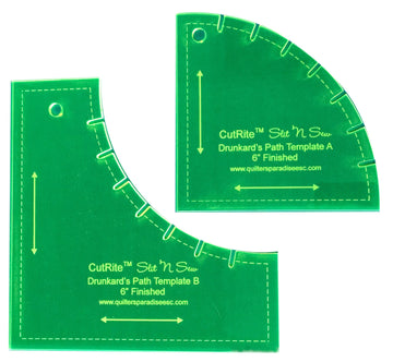 Slit N Sew Drunkards Path Template 6in Finished