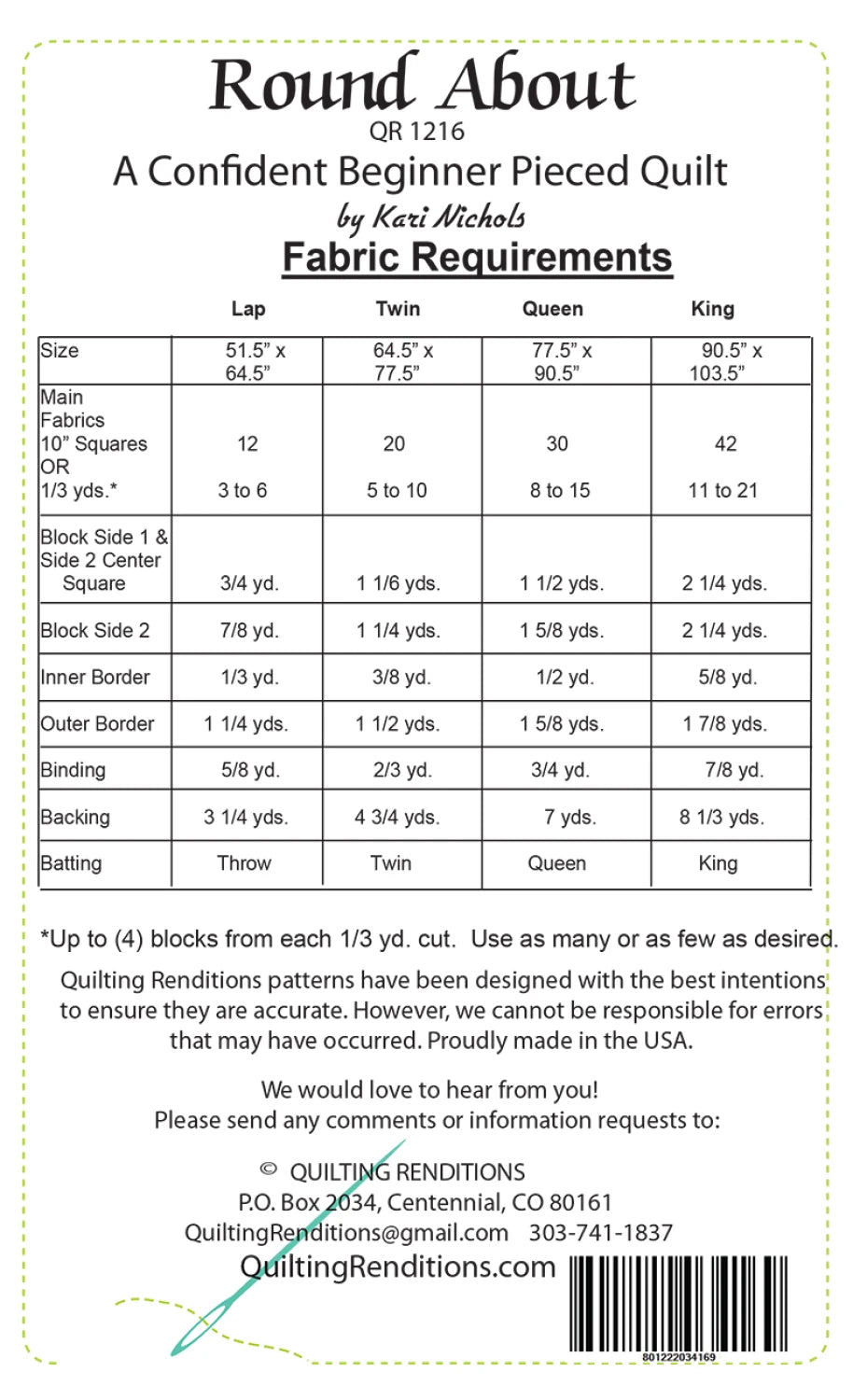 Round About Quilt Pattern