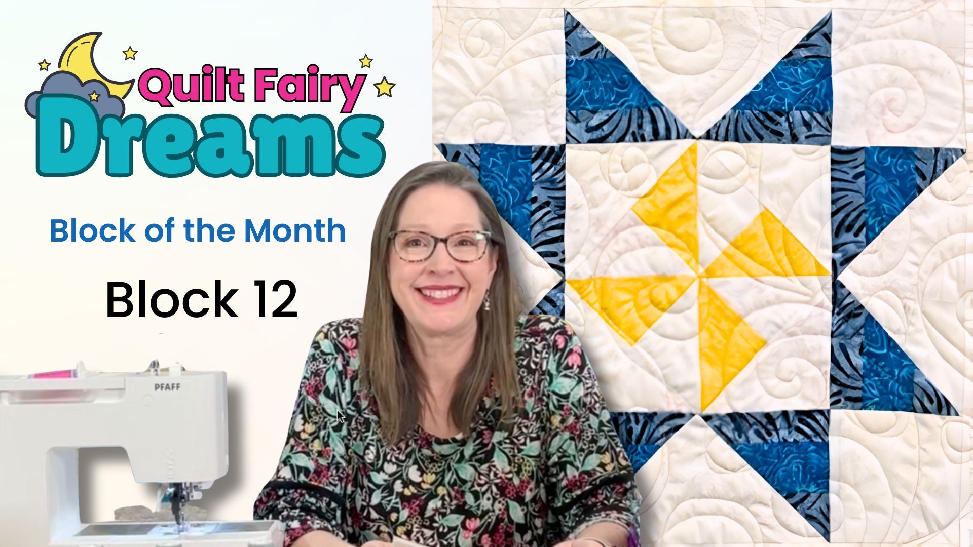Load video: Angela Huffman demonstrates Quilt Fairy Dreams Block 11 on the Baby Lock Soprano
