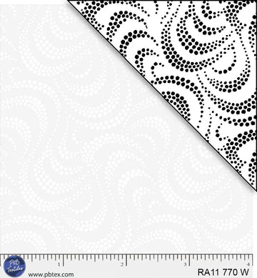 Ramblings White on White Dotted Ripple Fabric Yardage