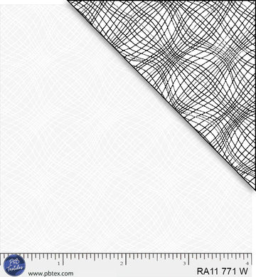 Ramblings White on White Wavy Screen Fabric Yardage