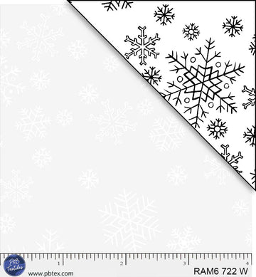 Ramblings White on White Snowflake Fabric Yardage