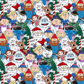 Rudolph the Red-Nosed Reindeer Multi Characters Fabric Yardage - quilt fabric for sewing and quilting projects