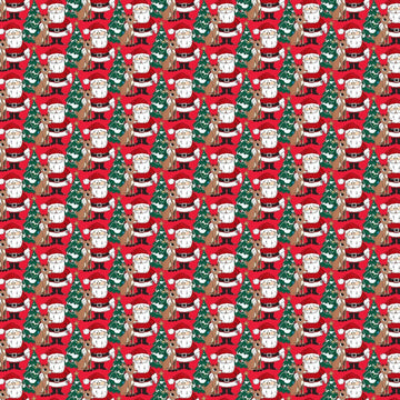 Rudolph the Red-Nosed Reindeer Red Santa Fabric Yardage - quilt fabric for sewing and quilting projects