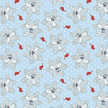 Rudolph the Red-Nosed Reindeer Light Blue Bumble Fabric Yardage - quilt fabric for sewing and quilting projects