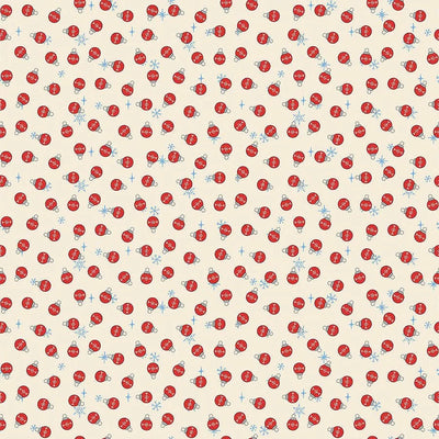 Rudolph the Red-Nosed Reindeer Cream Bauble Dot Fabric Yardage