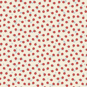 Rudolph the Red-Nosed Reindeer Cream Bauble Dot Fabric Yardage - quilt fabric for sewing and quilting projects