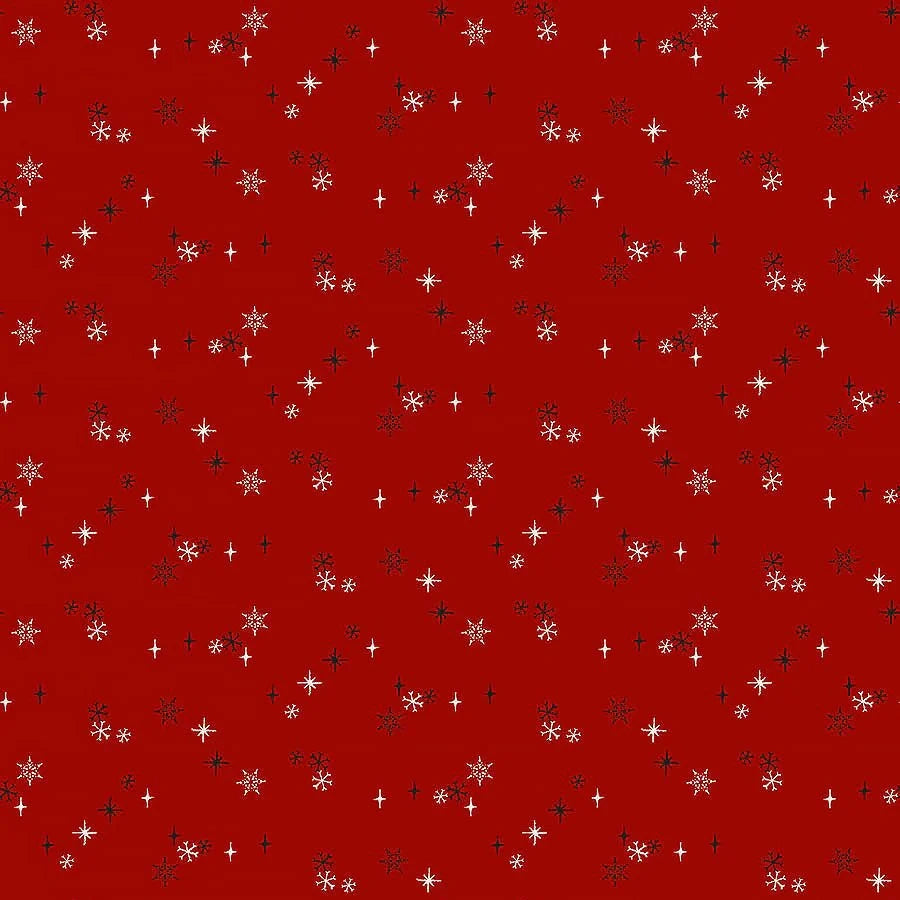 Rudolph the Red-Nosed Reindeer Dark Red Snow Fabric Yardage - quilt fabric for sewing and quilting projects
