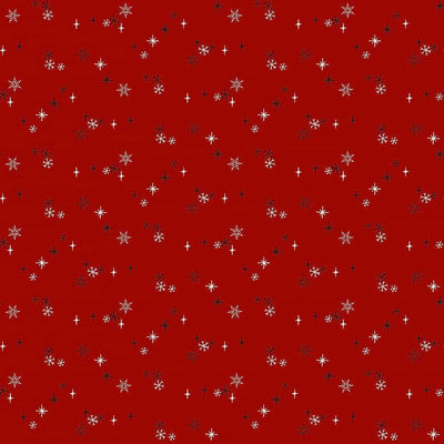 Rudolph the Red-Nosed Reindeer Dark Red Snow Fabric Yardage