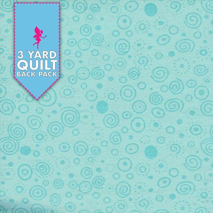 Ditzy Teal 110" Wide 3 Yard Quilt Fabric Back Pack