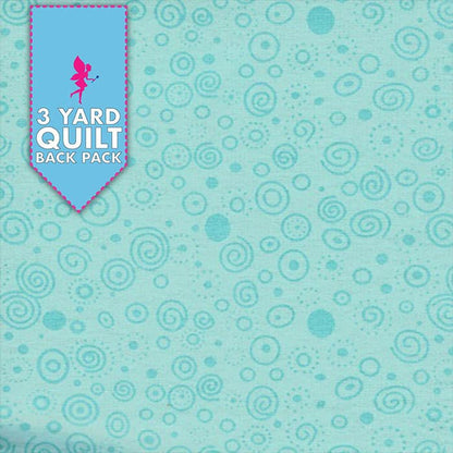Ditzy Teal 110" Wide 3 Yard Quilt Fabric Back Pack