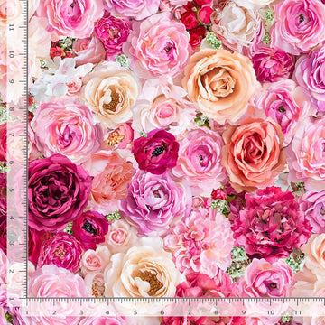 Bellerose Multi Large Packed Roses Fabric Yardage