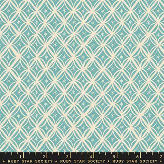 Camellia Macrame Turquoise Fabric Yardage