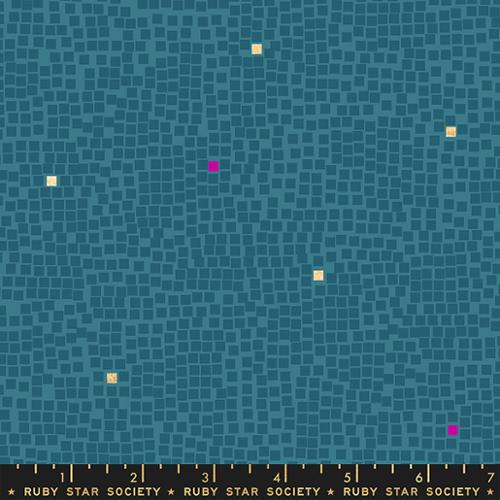 Pixel Teal Fabric Yardage