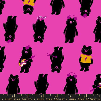 Teddy and the Bears Light Berry Music Bears Fabric Yardage Product Photo