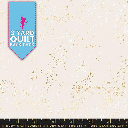 Speckled White Gold 108" Wide 3 Yard Quilt Fabric Back Pack