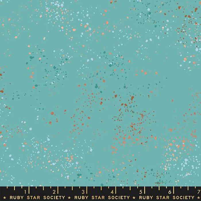 Speckled Turquoise Metallic 108" Wide Quilt Backing Fabric