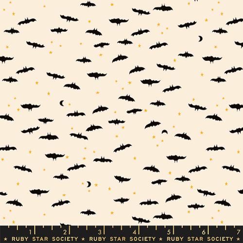 Tiny Frights Bats Natural Fabric Yardage