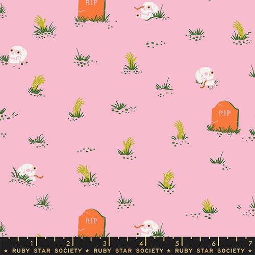 Tiny Frights Graveyard Peony Glow in the Dark Fabric Yardage