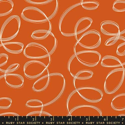 Unruly Nature Tendrils Pecan Metallic Fabric Yardage