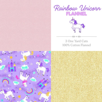 Rainbow Unicorn Flannel 3 Yard Bundle