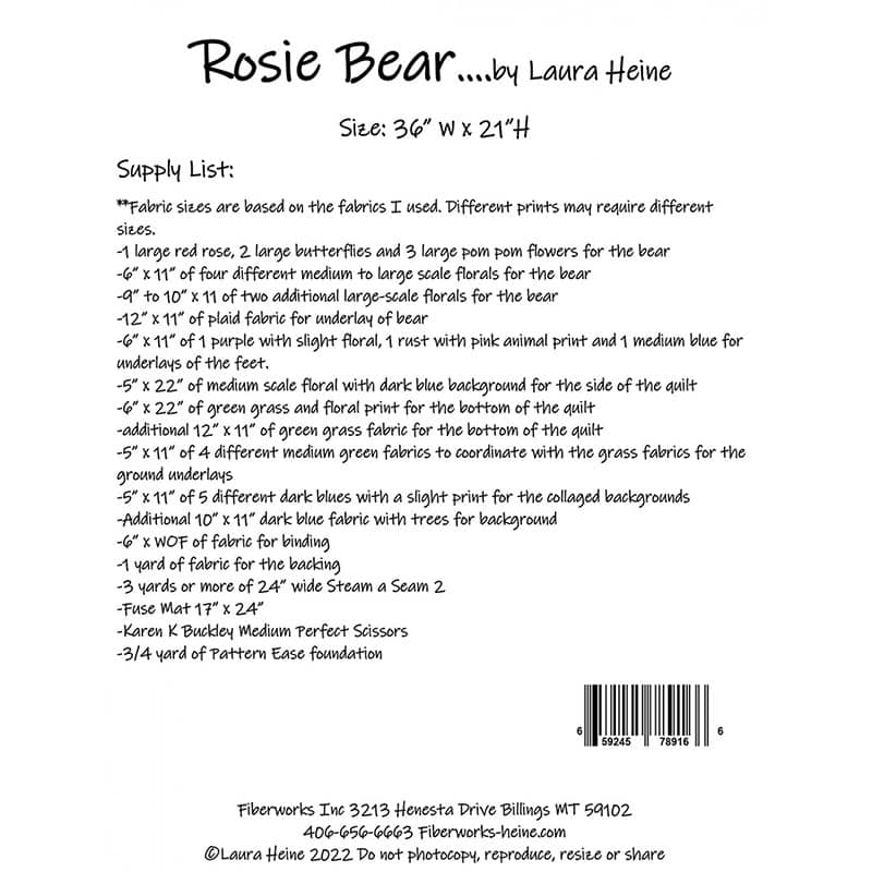 Rosie Bear Collage Pattern