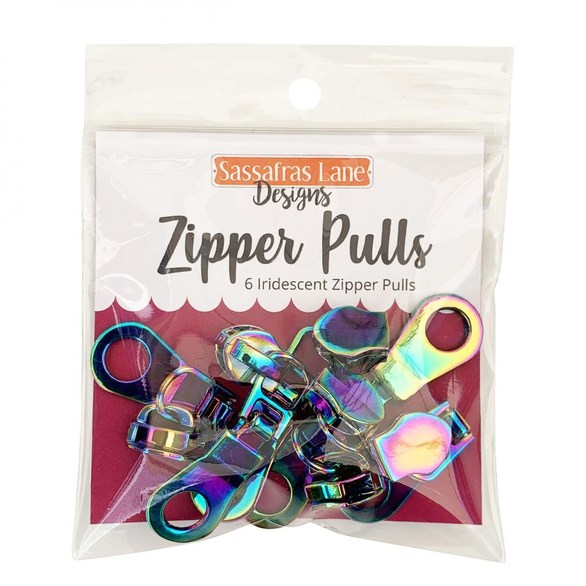 Rainbow Iridescent Zipper Pulls 6 Pack Product Photo