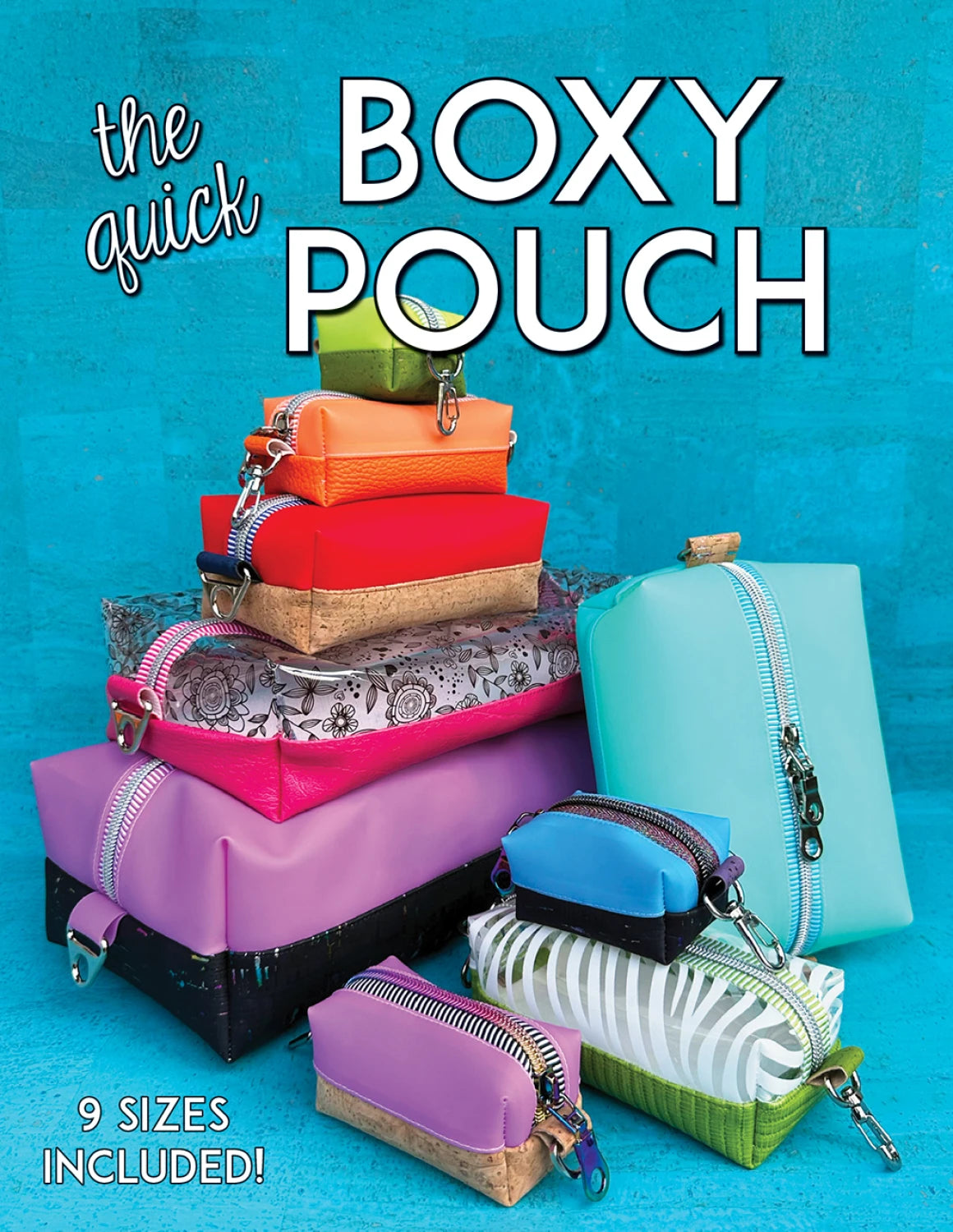 The Quick Boxy Pouch Pattern - two-toned boxed zipper pouch sewing pattern