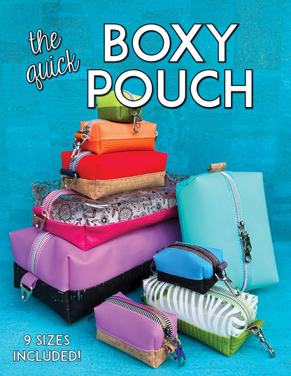 The Quick Boxy Pouch Pattern - two-toned boxed zipper pouch sewing pattern