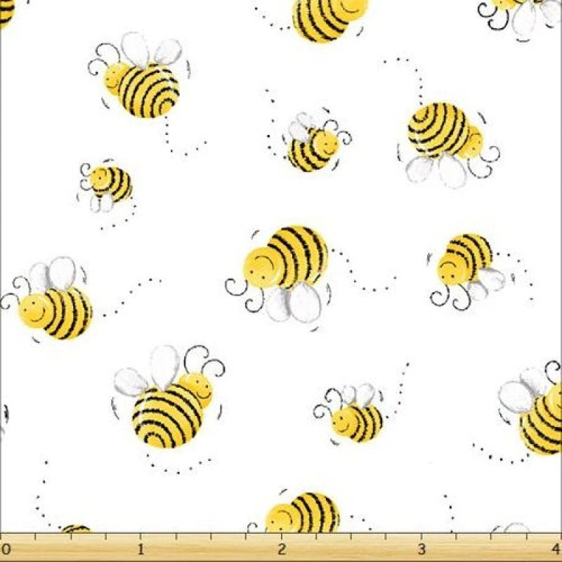 Susybee Basics White Bees Fabric Yardage - quilt fabric for sewing and quilting projects