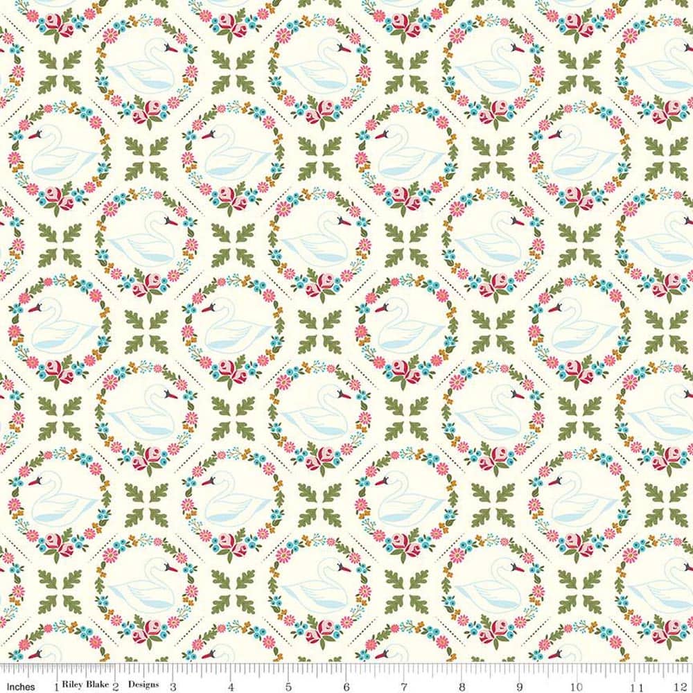 Swan Serenade Odette Cream Fabric Yardage Product Photo