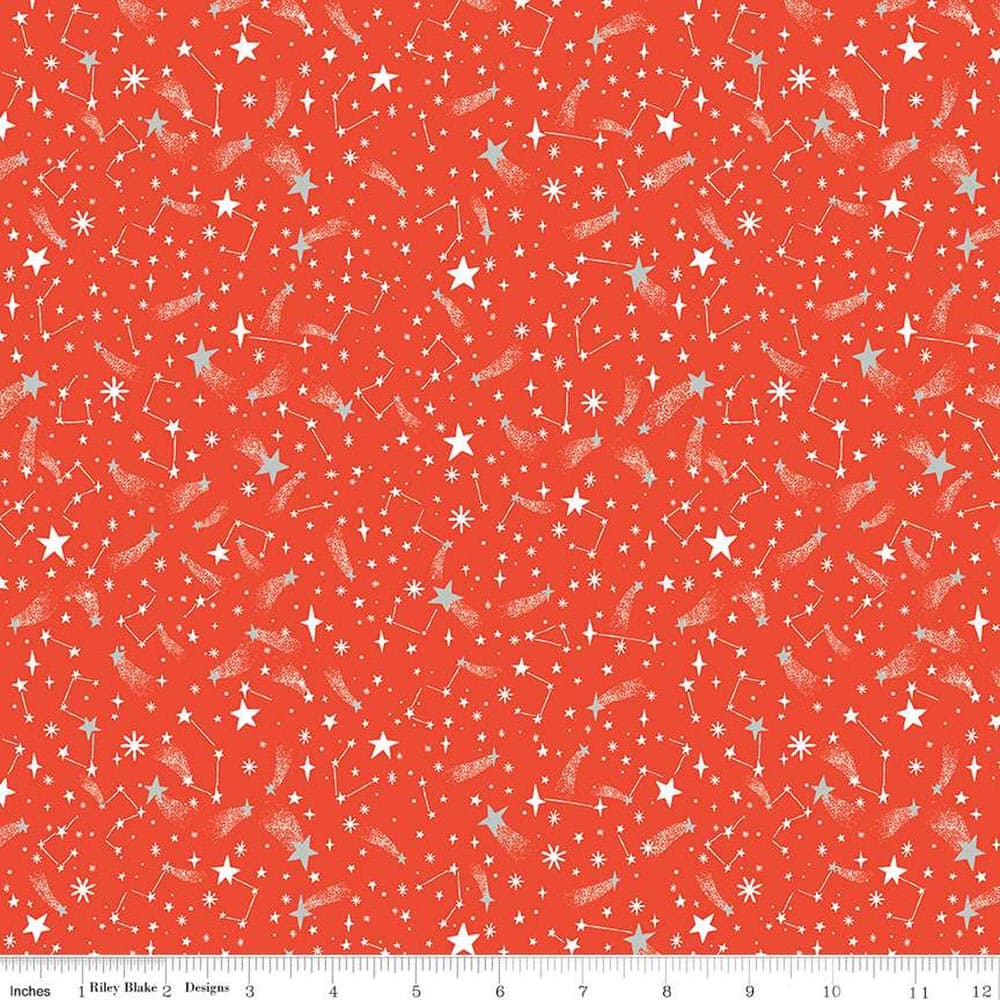 Twas New Fallen Snow Red Fabric Yardage Product Photo