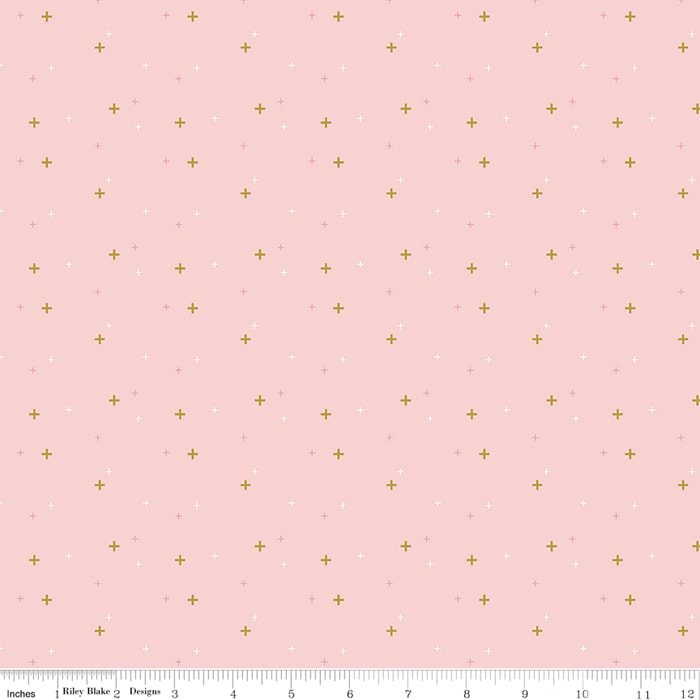 Sparkler Metallic Baby Pink Fabric Yardage