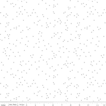 Blossom Silver on White Sparkle Fabric Yardage