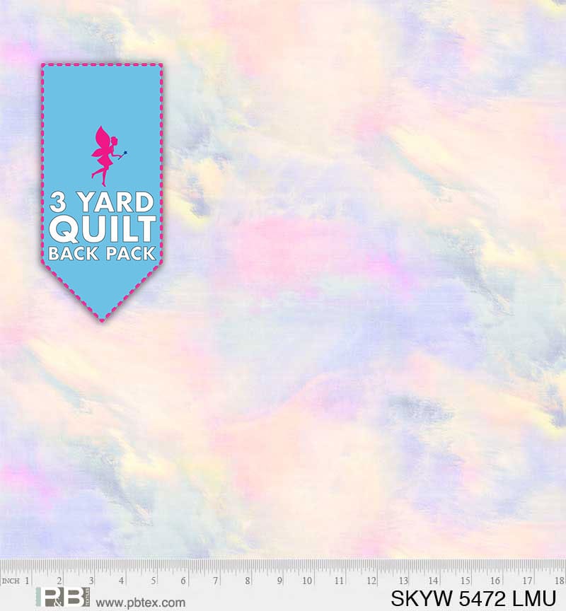 Sky Pastel 108" Wide Quilt Backing Fabric 3 Yard Quilt Fabric Back Pack