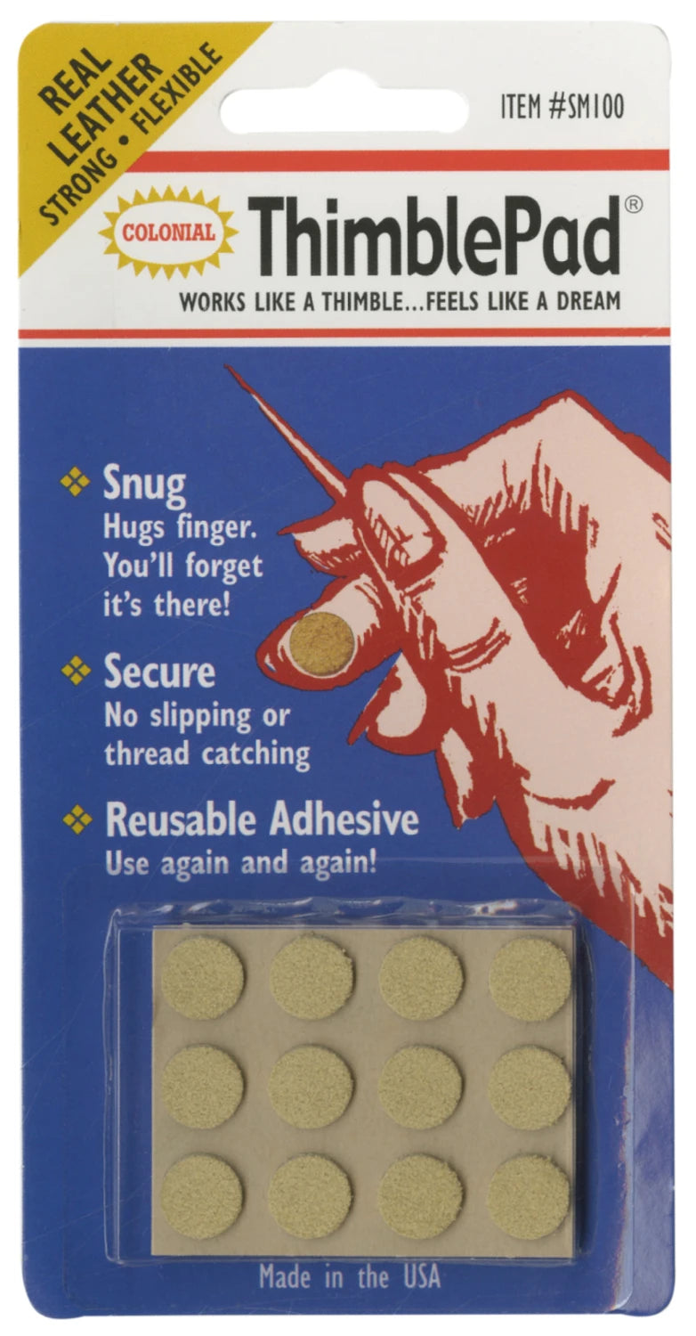 ThimblePad leather adhesive thimble for hand sewing