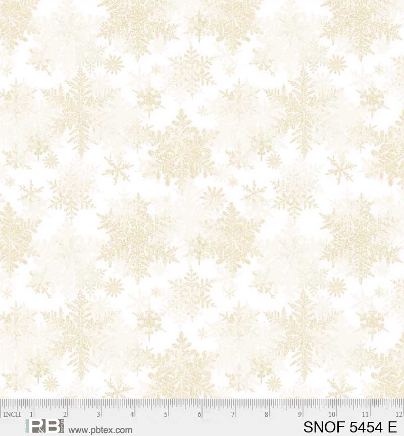 Snowfall Large Snowflake Gold Fabric Yardage