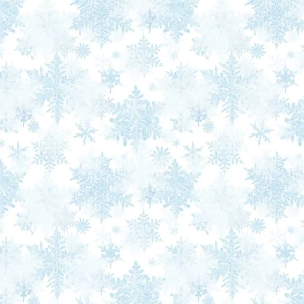 Snowfall Light Blue Layered Snowflake Fabric Yardage Product Photo