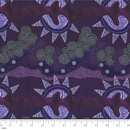 Sunset Night Dreaming Purple Fabric Yardage