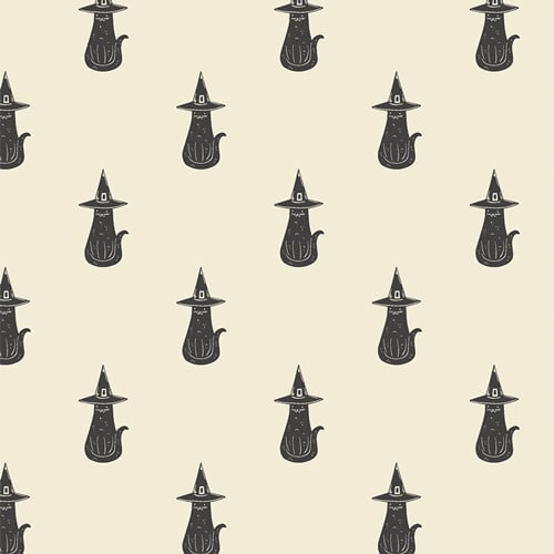 Purrrfectly Witchy Spooky Fabric Yardage