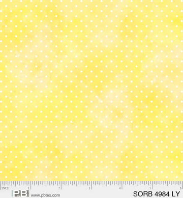 Sorbet Light Yellow Swiss Dots Fabric Yardage